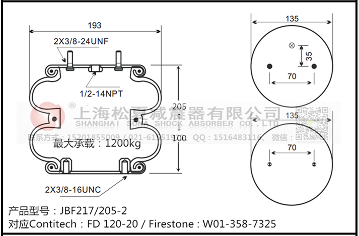 JBF217/205-2橡胶气囊产品图纸